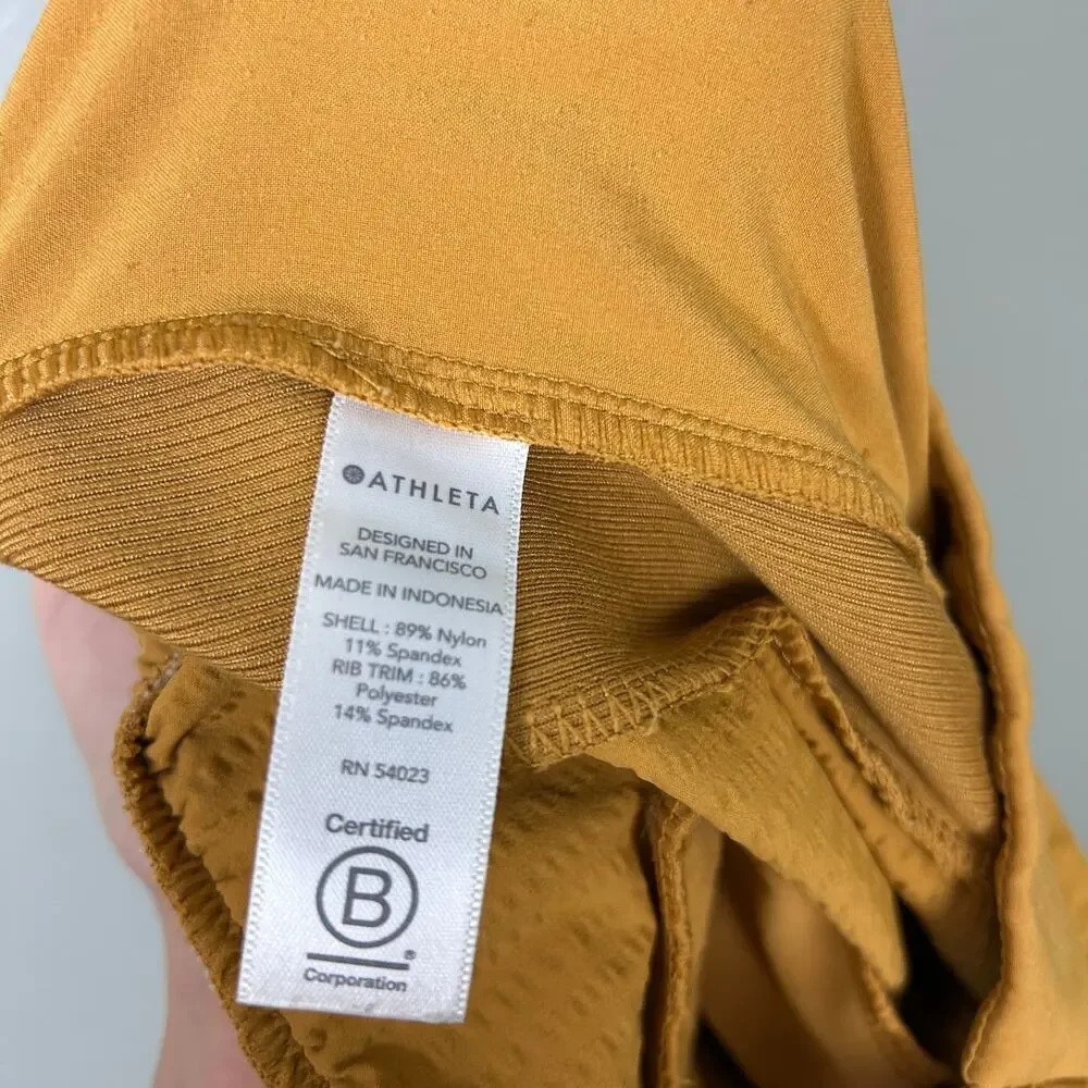 Athleta Textured Brooklyn Jogger Tuscan Gold Mustard Yellow size 0 XS Pants